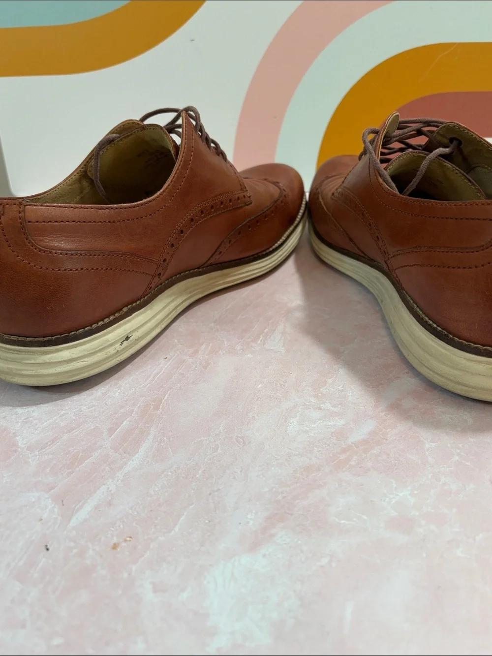 Cole Haan Original Grand Men's Tan Leather Wingtip Oxfords 10M